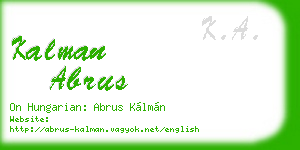 kalman abrus business card