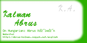 kalman abrus business card